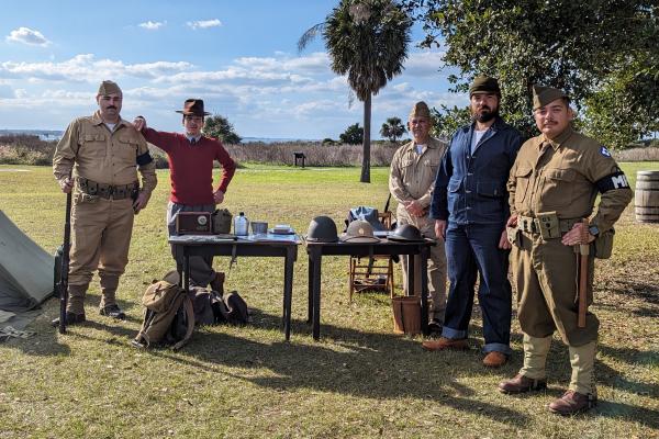 Living history soldiers provide information about 1940s Army life