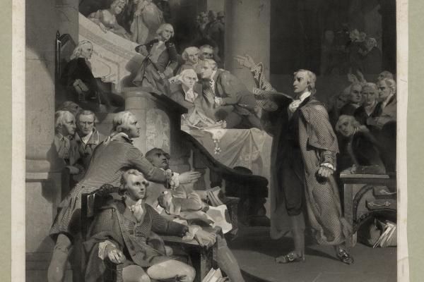 Patrick Henry before the Virginia House of Burgesses May 30, 1765