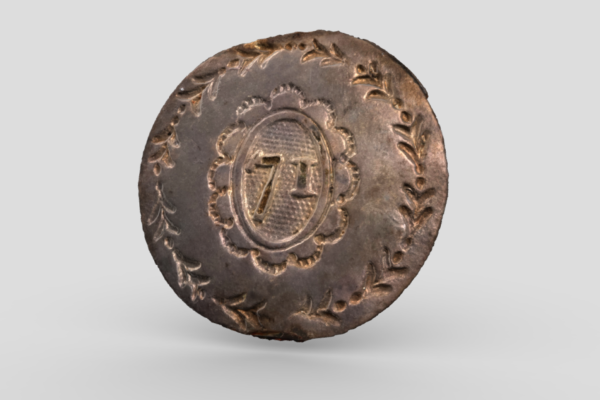 3-D 71st Regiment Button Still