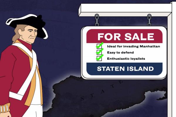 A still from the video How We Became America: Staten Island: Loyalist Enclave