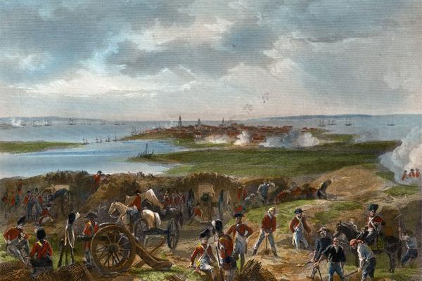 A depiction of the Siege of Charleston (1780) by Alonzo Chappel.