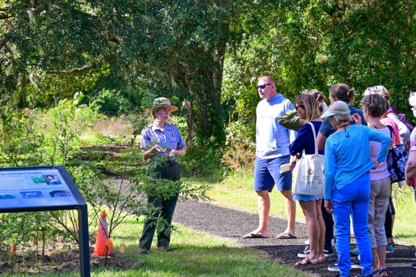 Park Ranger presents a program to visitors.