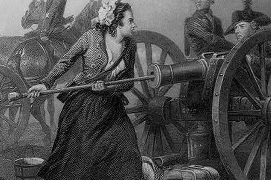 Molly Pitcher Loading a Cannon