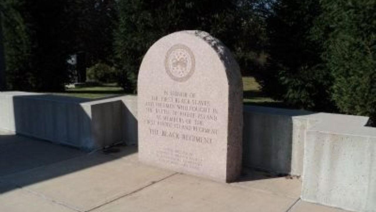Granite monument to 1st Rhode Island African American Regiment