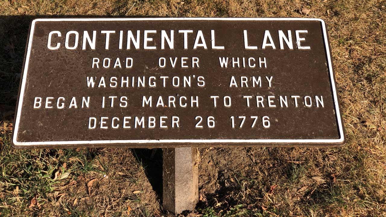 Trail sign at Washington Crossing New Jersey