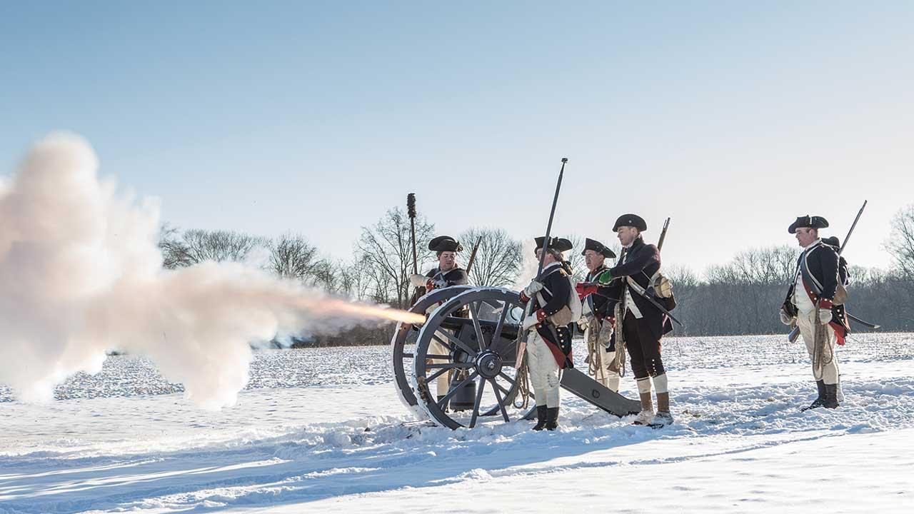 Photo of Continental artillery firing at the Battle of Princeton Re-enactment by Dan Komoda