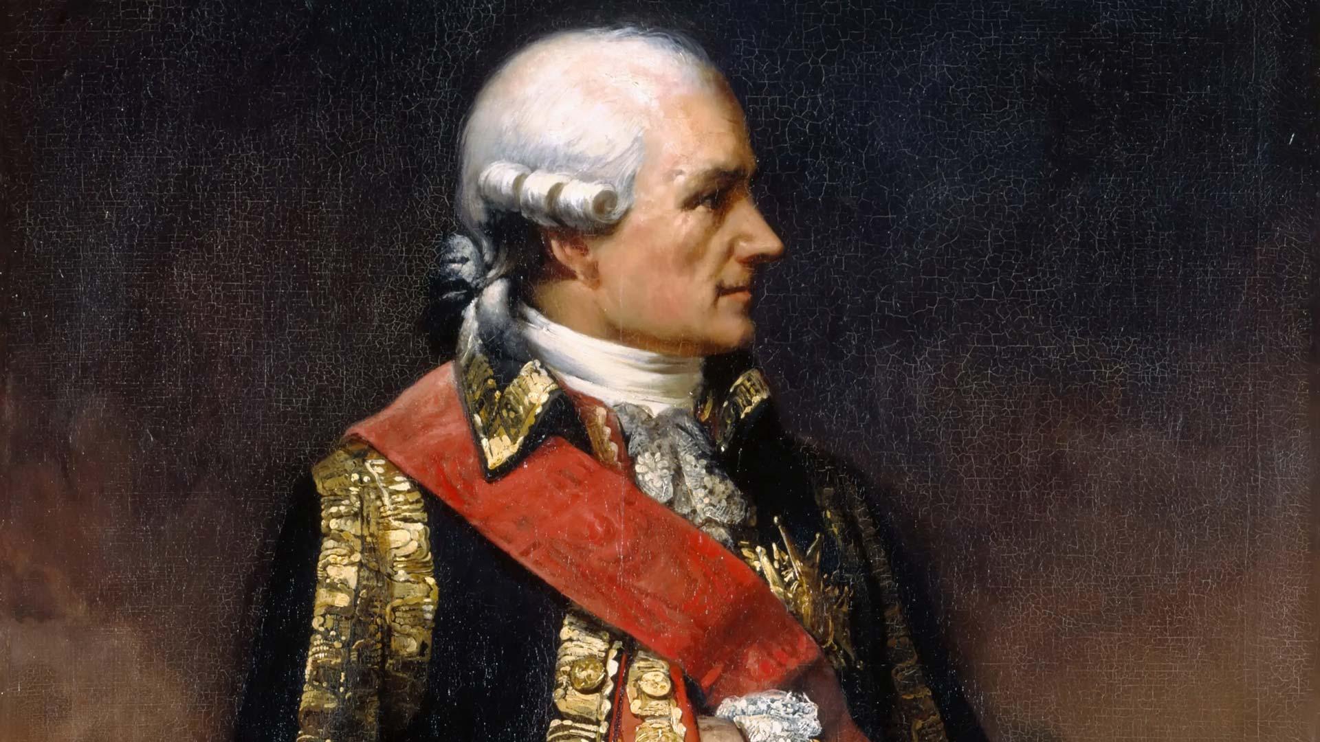 Jean Baptiste Donatien de Vimeur, Comte de Rochambeau, Marechal De France, by Charles-Phillippe Lariviere in the Palace of Versailles