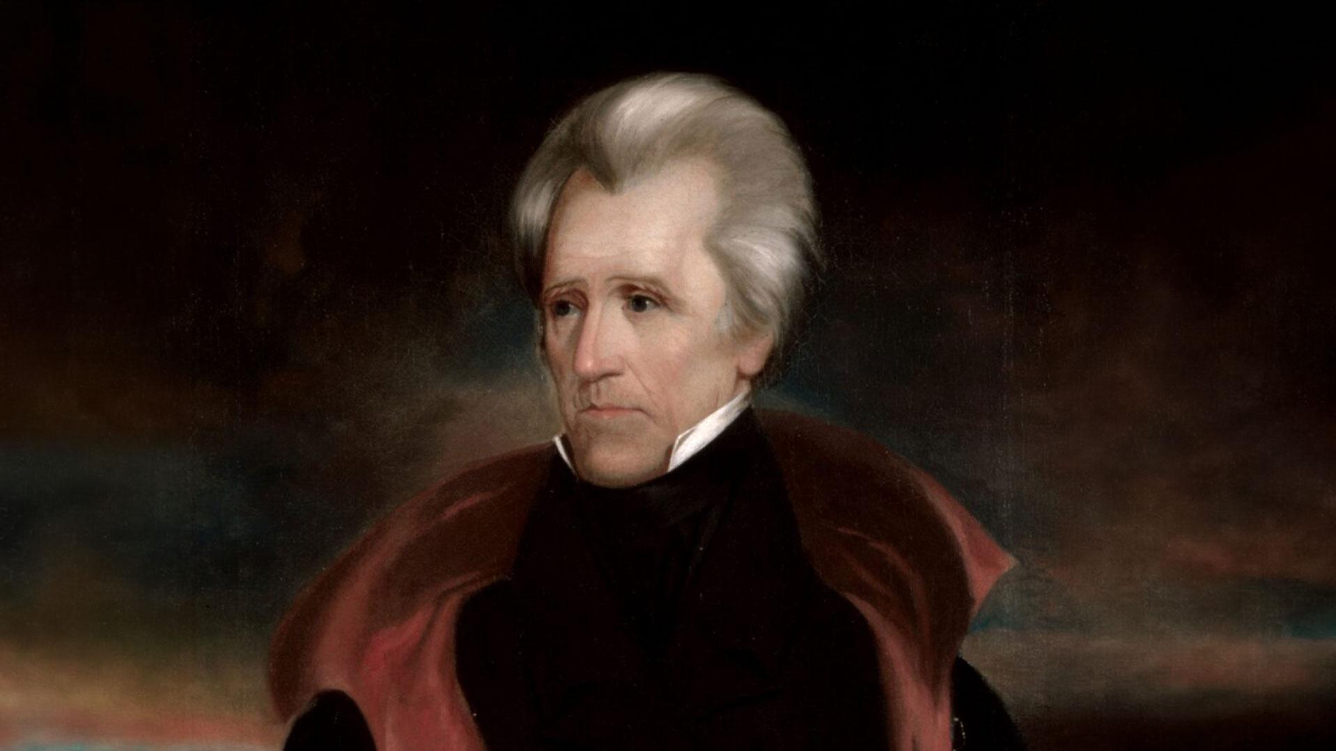 Portrait of Andrew Jackson that was expanded using AI