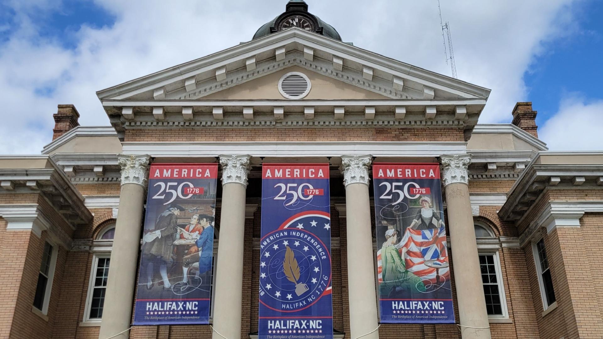 Halifax Courthouse with 250th banners