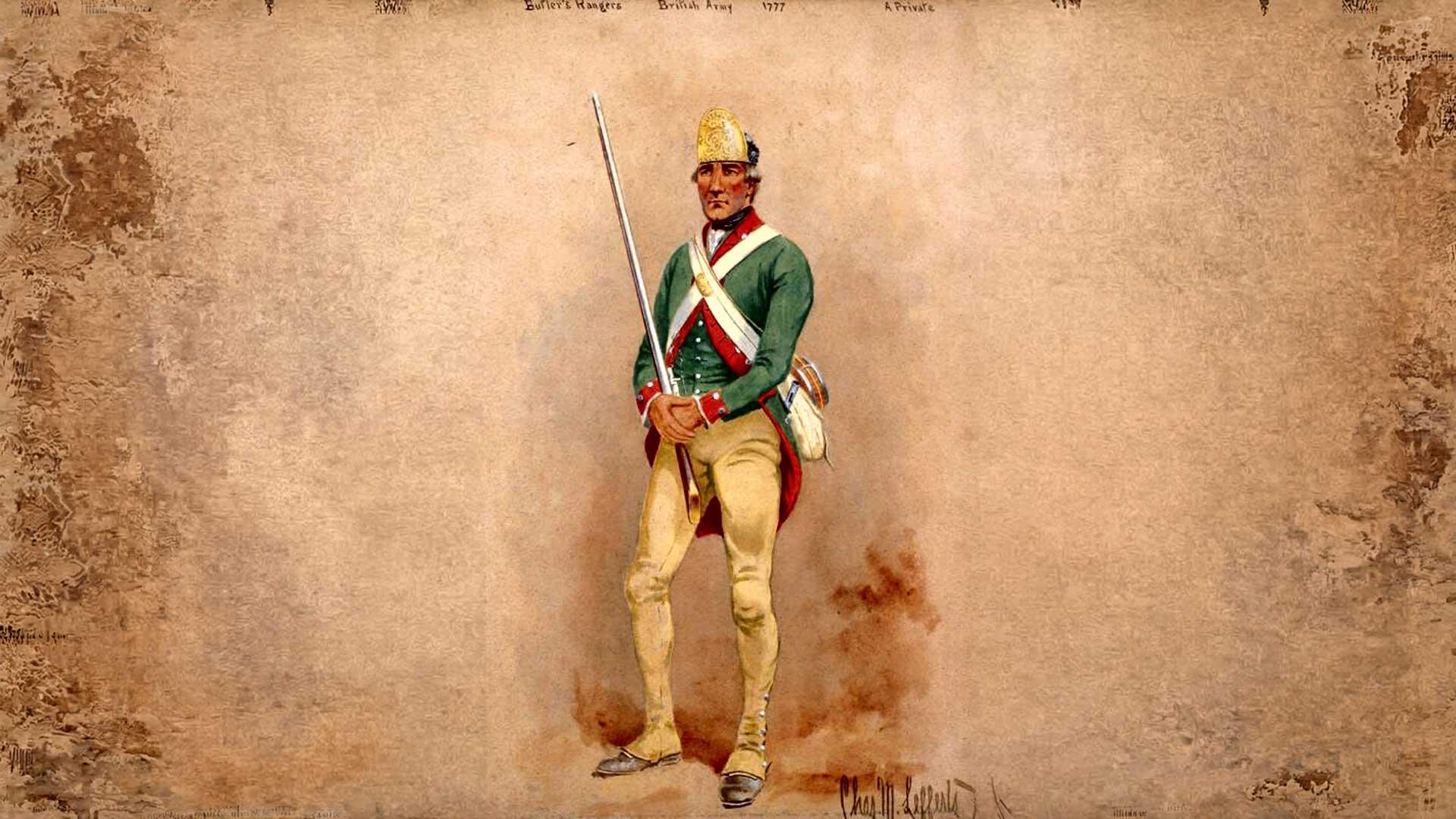 Depiction of John Butler's Rangers by Charles Lefferts