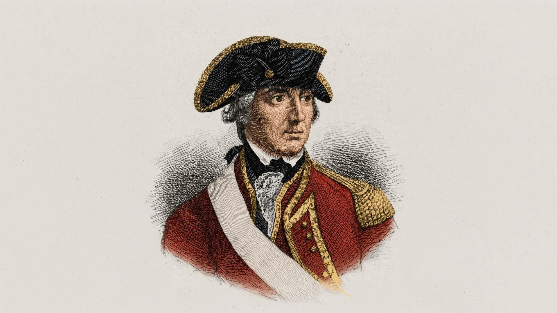 AI colorized engraving of William Howe