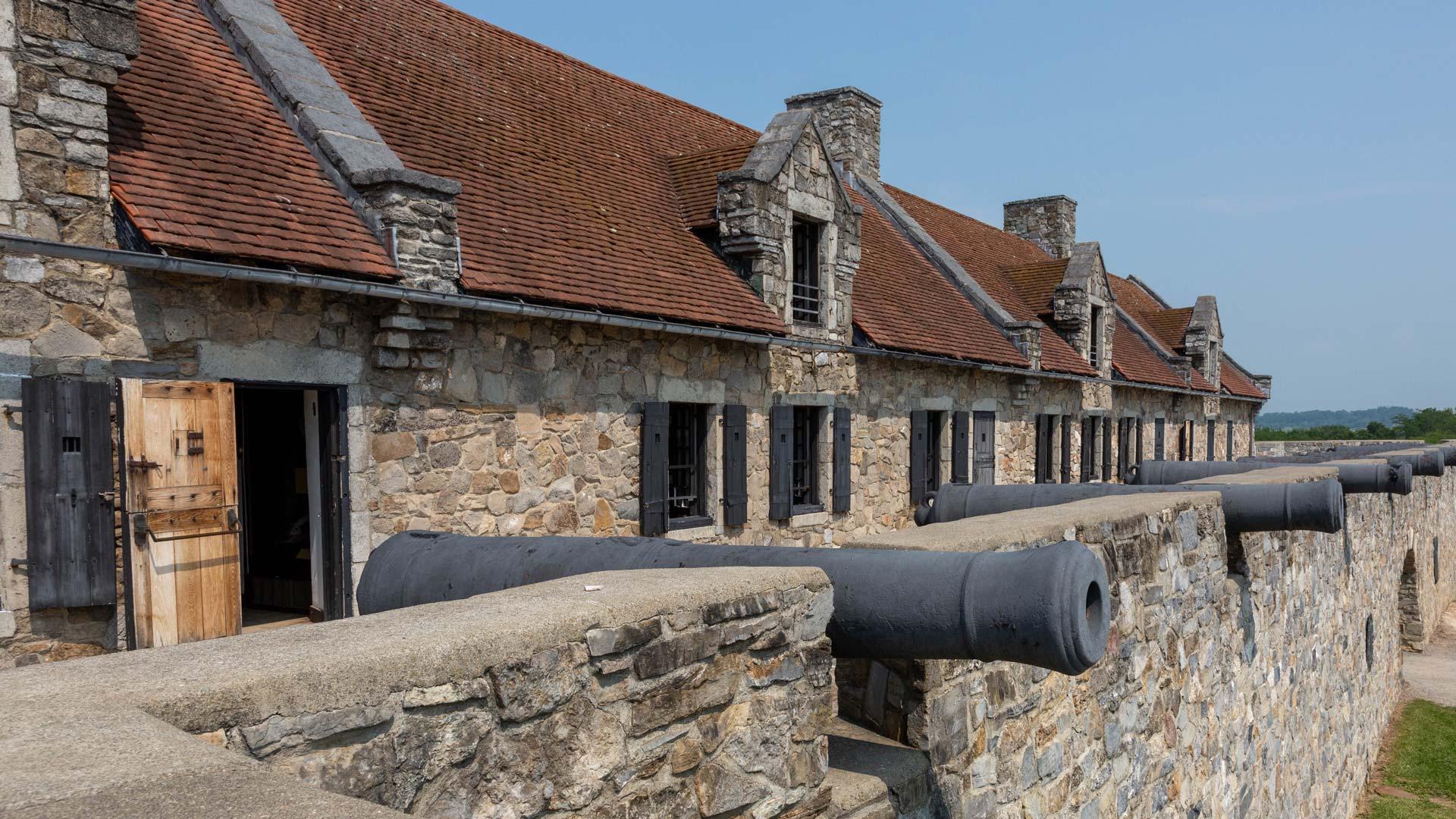Guns positioned at Fort Ticonderoga