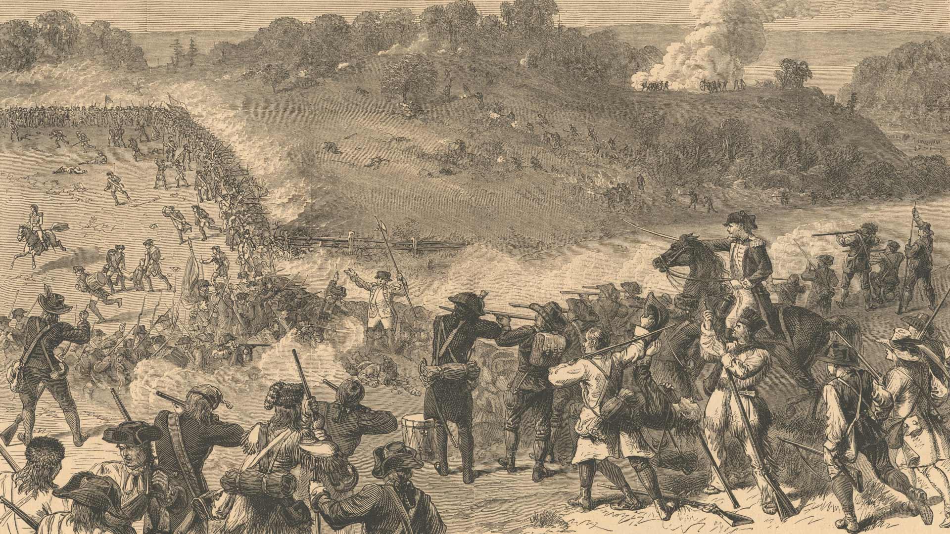 Detail from an engraving of the Battle of Harlem Heights