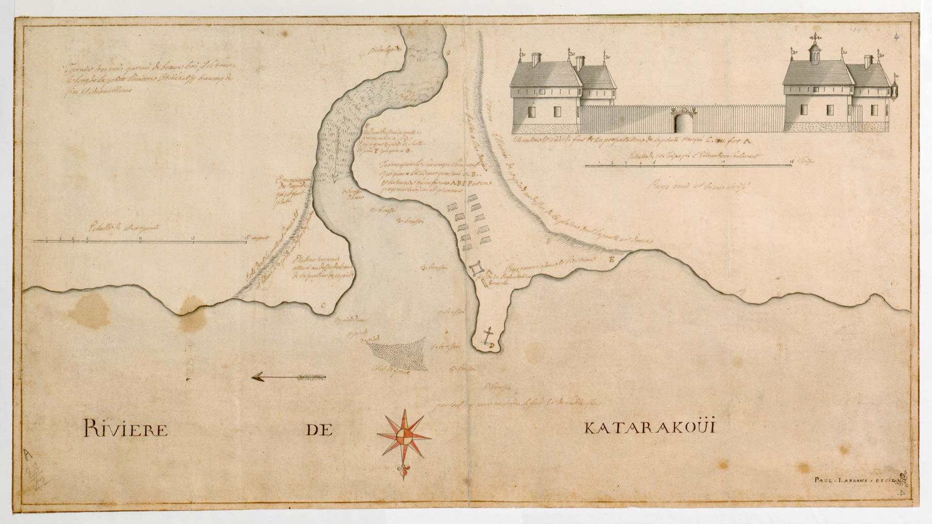 Map depicting the location of Fort de la Presentation