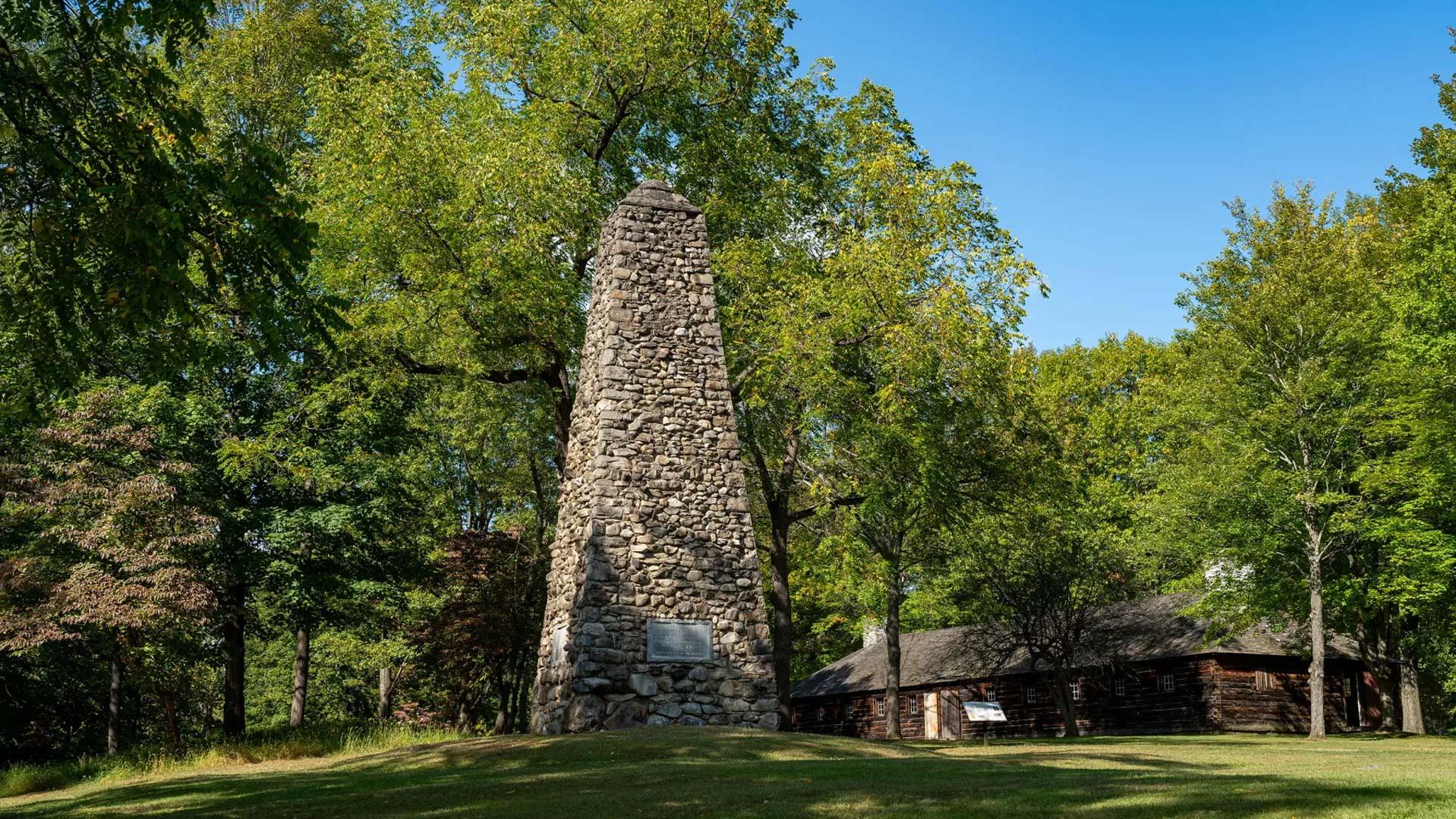 Monument and reconstructed structure of the New Windsor Cantonment