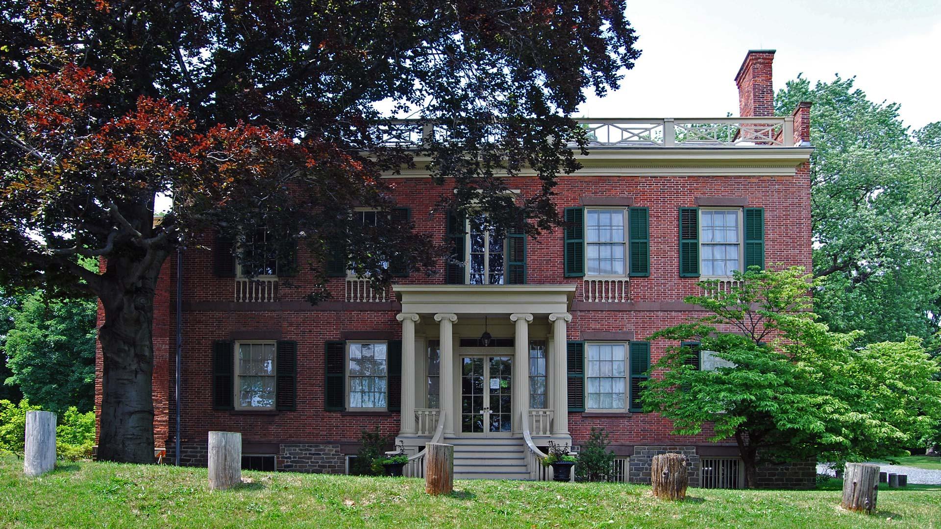 Brick Facade of the Ten Broeck Mansion