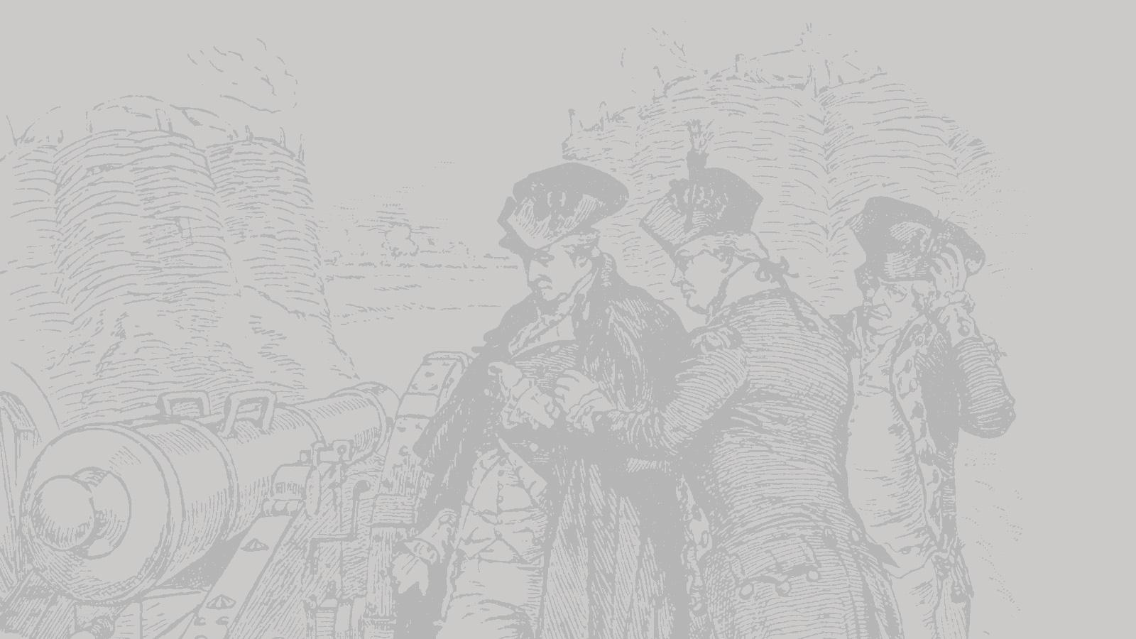 This is a sketch of three soldiers operating a cannon.