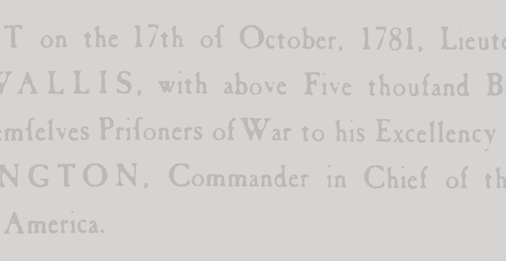 This is a text excerpt describing Cornwallis&#039; surrender.