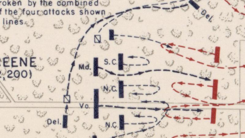 Historical map of the Battle of Eutaw Springs Sept 8, 1781