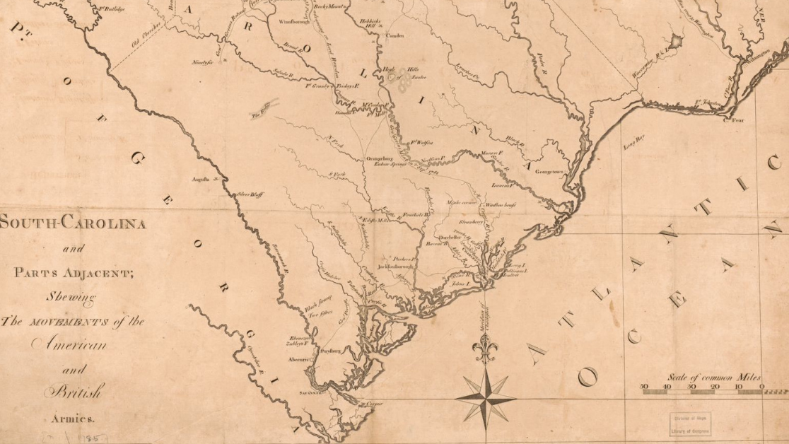 Map of South and North Carolina