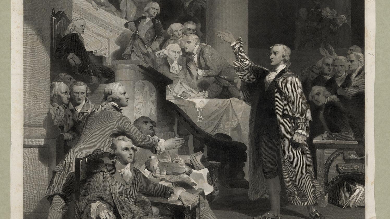 Patrick Henry before the Virginia House of Burgesses May 30, 1765