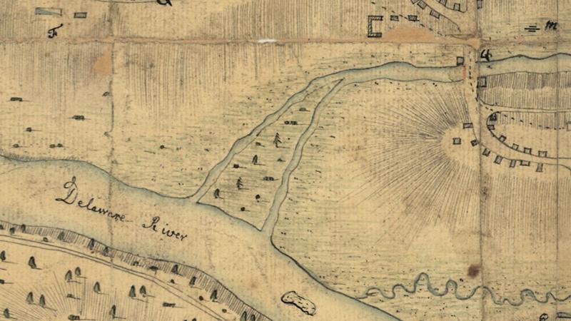 Map portraying the land surrounding Trenton