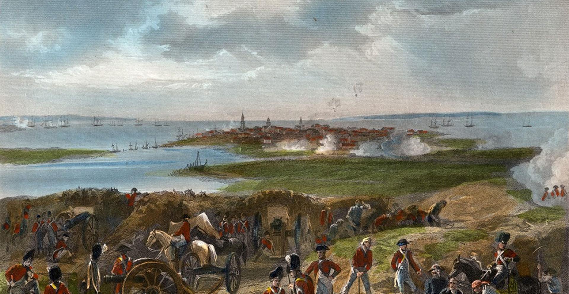 A depiction of the Siege of Charleston (1780) by Alonzo Chappel.