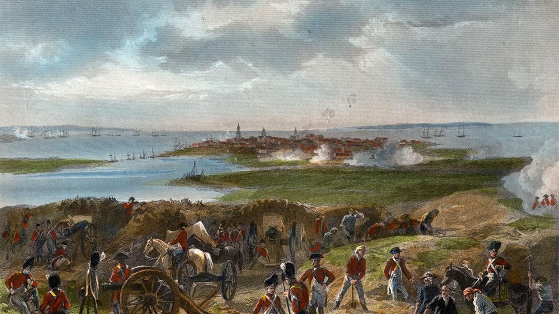 A depiction of the Siege of Charleston (1780) by Alonzo Chappel.