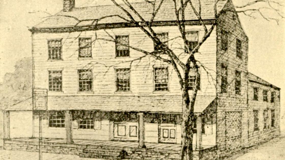 Historic Depiction of Arnold's Tavern in Morristown New Jersey