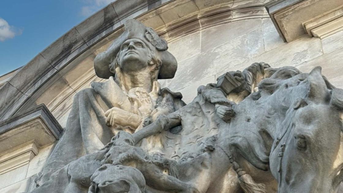 Detail of Washington on the Princeton Battle Monument