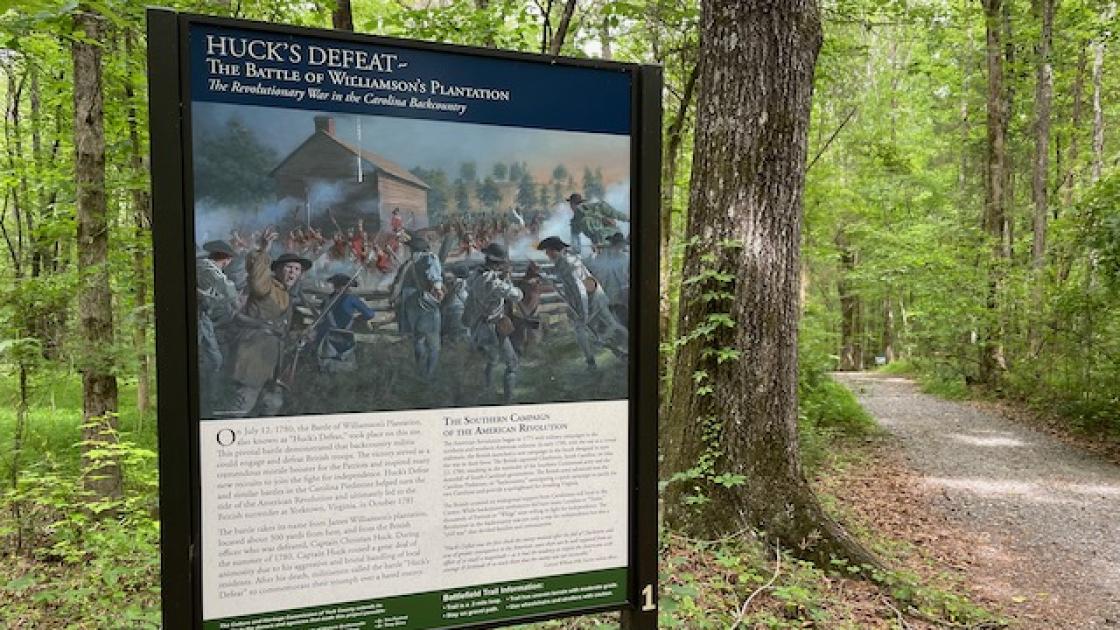Huck's Defeat/Battle of Williamson's Plantation Sign (Stop 3)