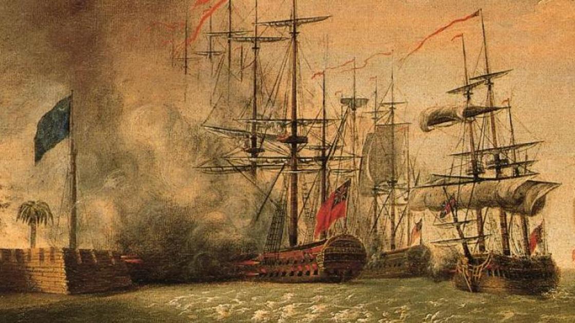 Sir Peter Parker's Attack Against Fort Moultrie Painting