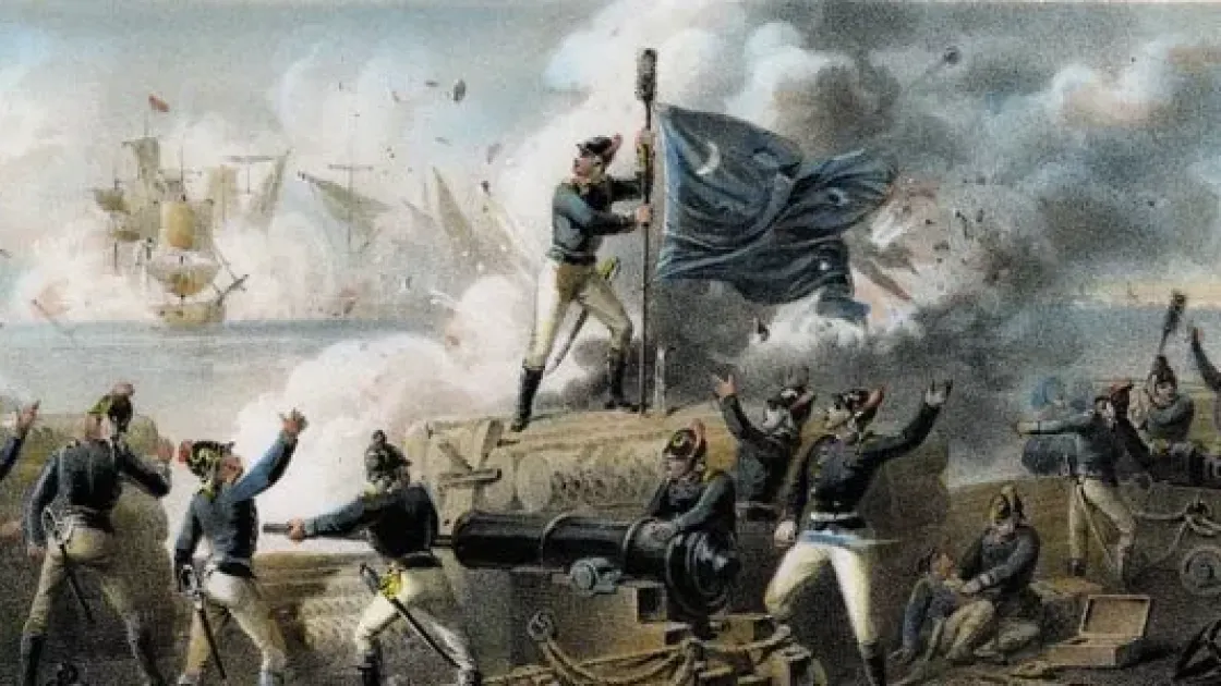 Sergeant Jasper Raising the Moultrie Flag Painting