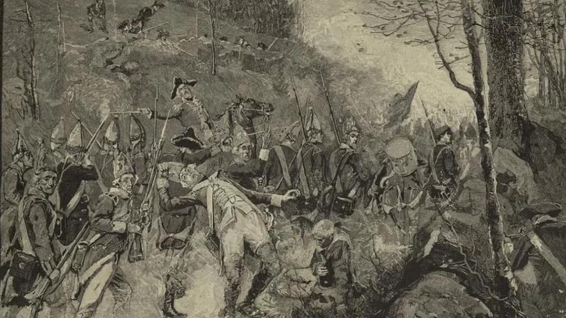 Battle of Concord Militia Ambush Engraving Courtesy of the New York Public Library