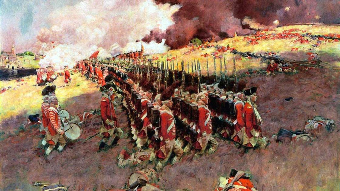 Grenadiers March on Breeds Hill at the Battle of Bunker Hill