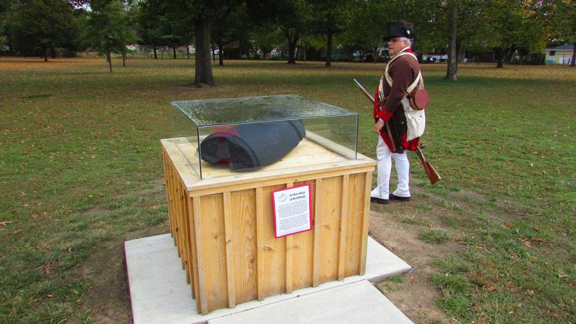 Cannon Fragment at Red Bank Courtesy of Historic Marker Database