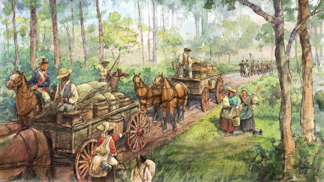 Waxhaws Wagons following the Buford Massacre by Dale Watson