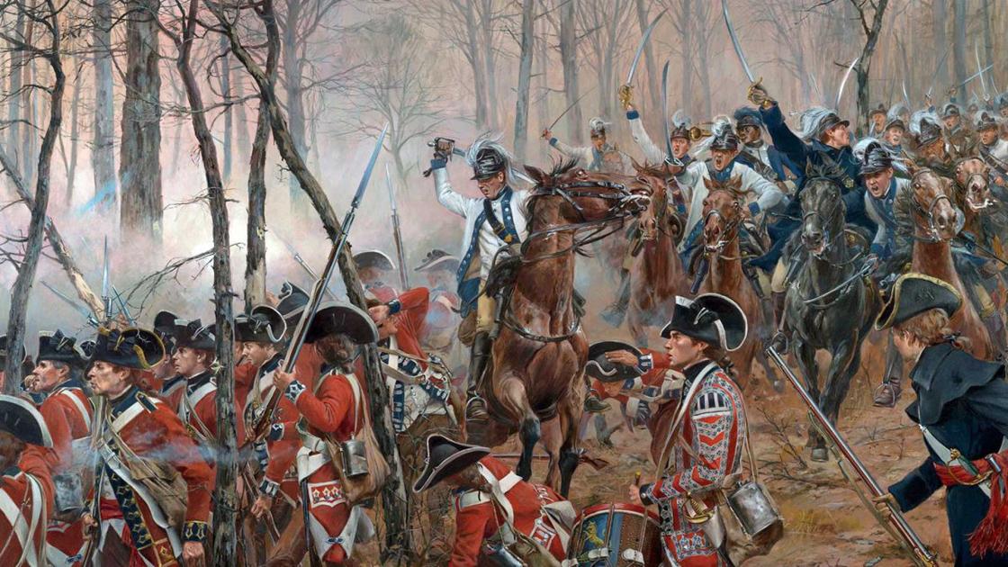Guilford Courthouse Dragoons vs. British Foot Guards by Don Troani