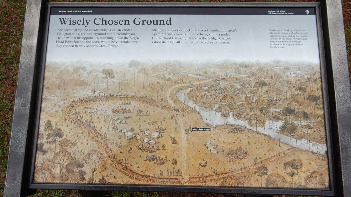 Wisely Chosen Ground Sign at the Moores Creek National Battlefield