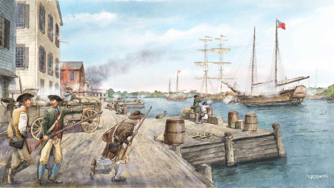Illustration of the Battle of Hampton by Dale Watson