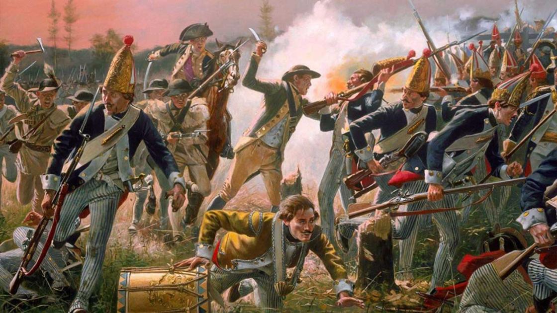 Detail of Breymann's Redoubt painting by Don Troiani