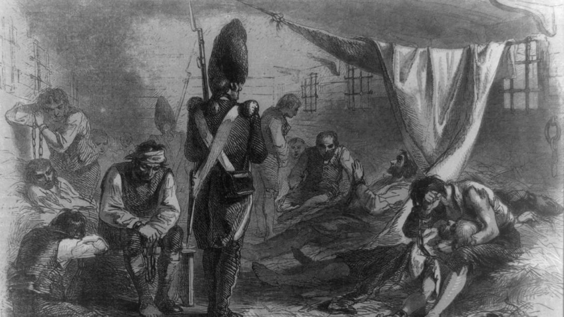 Historic depiction of the Jersey Prison Ship