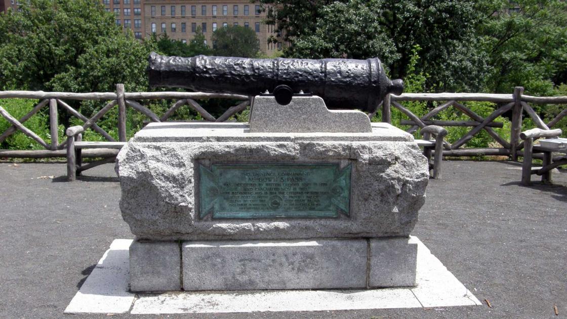 Cannon monument at McGowan's Pass