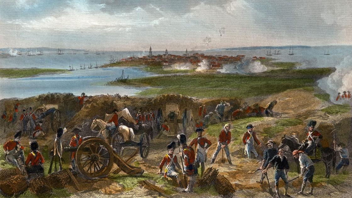 A depiction of the Siege of Charleston (1780) by Alonzo Chappel.