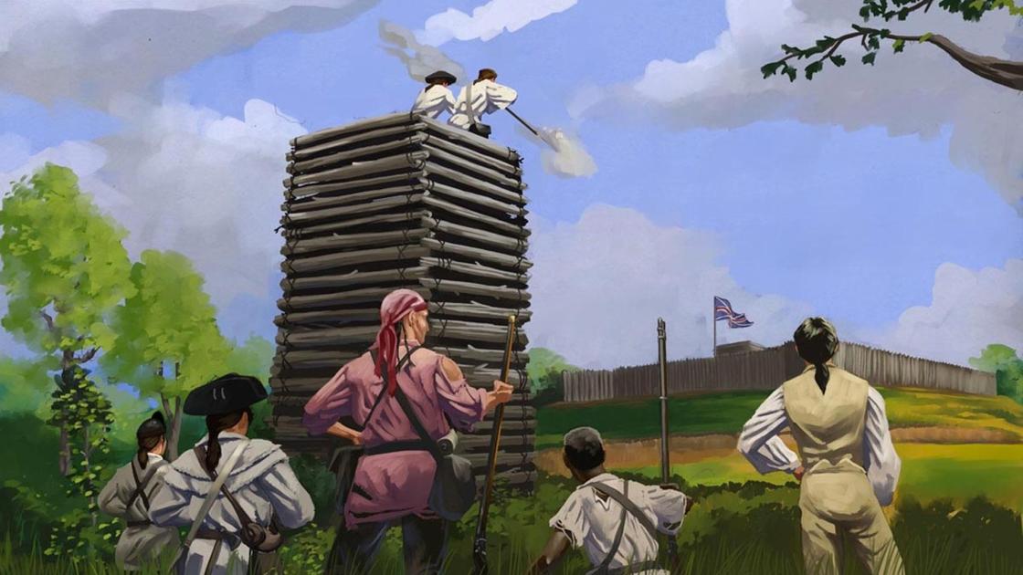 The Maham tower built in front of Fort Watson