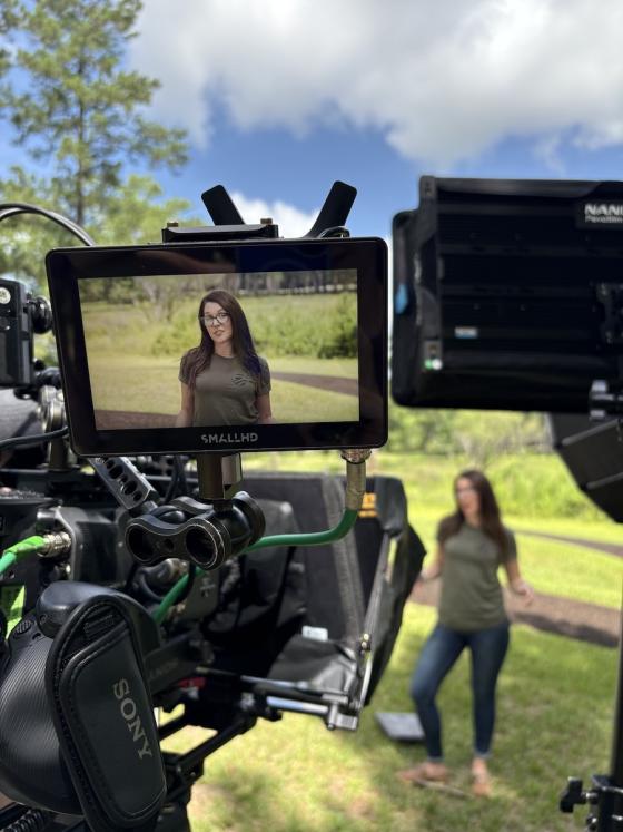 Kate on camera at the Moores Creek Shoot